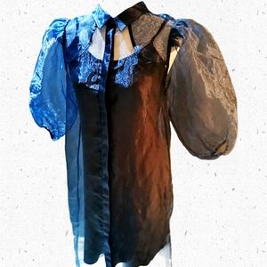 ICHI puff sleeve iridescent dress